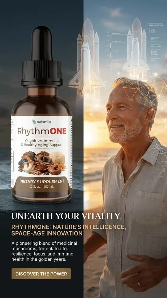 RhythmONE brain health supplement bottle by Nutraville